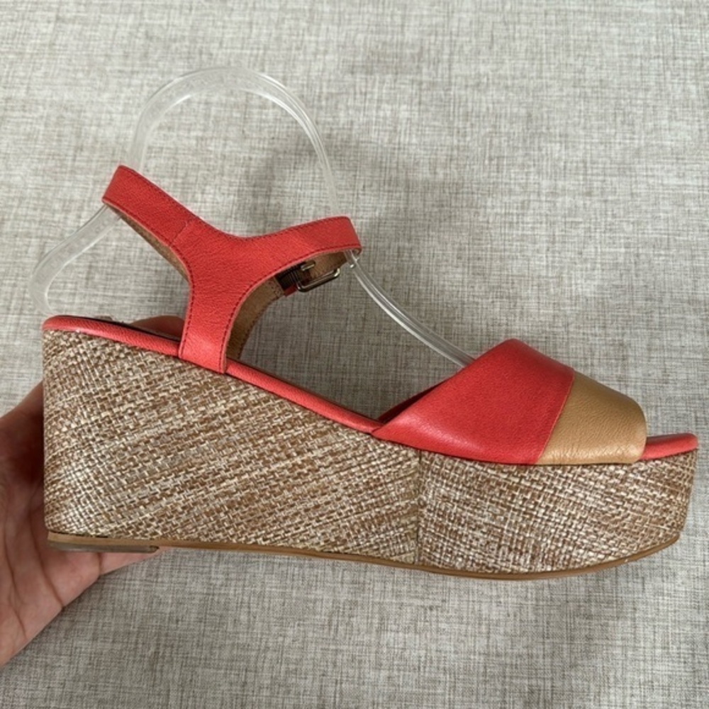 Corso Como leather platform‎ wedge ankle trap summer beachy size 10 - Picture 2 of 16